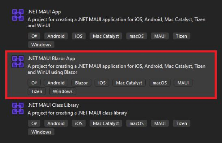 .NET MAUI Blazor App project template
